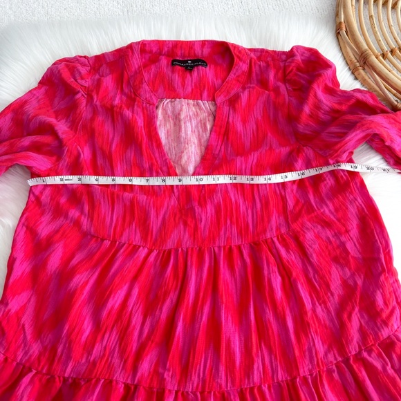 Pomander Place Hot Pink Ikat Kenzo Dress Red Chevron Ruffle - Picture 12 of 14